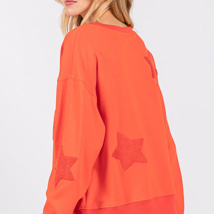 SAGE + FIG Star Patch Long Sleeve Sweatshirt