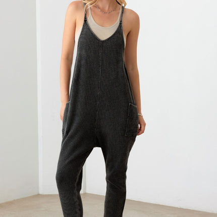 Le Lis Waffle Knit Side Pocket Jumpsuit