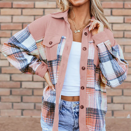 Plaid Button Up Long Sleeve Shacket - Vickie Lynn's