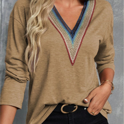 V-Neck Long Sleeve T-Shirt