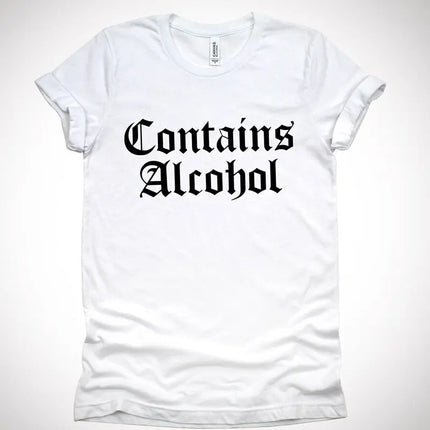 Contiene Alcohol camiseta gótica mujer casual manga corta oscuro nervioso Grunge 90s moda camisetas Vintage negro Top camisetas Dropshipping