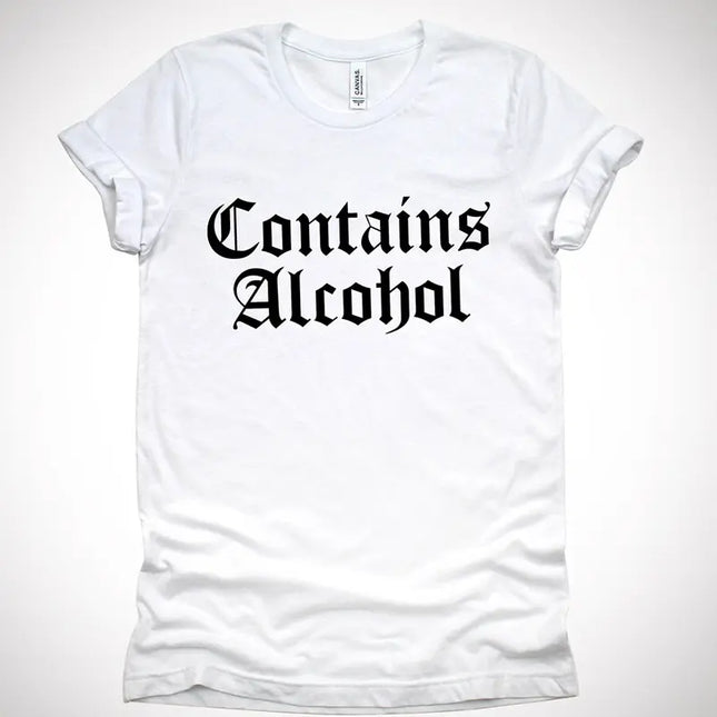 Contiene Alcohol camiseta gótica mujer casual manga corta oscuro nervioso Grunge 90s moda camisetas Vintage negro Top camisetas Dropshipping