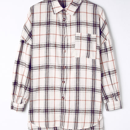 Plaid Button Up Long Sleeve Shacket