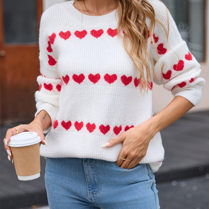 Angel Wings Heart Round Neck Long Sleeve Sweater