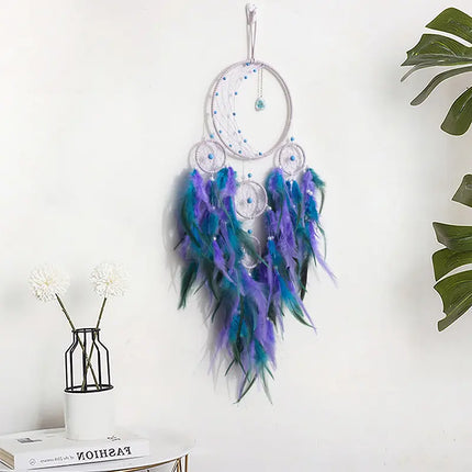 2023 New Dream catchers Retro 5 Ring Dream Catchers Home Decoration Indians Natural Stone Tree of Life Dreamcatcher Wall Hanging