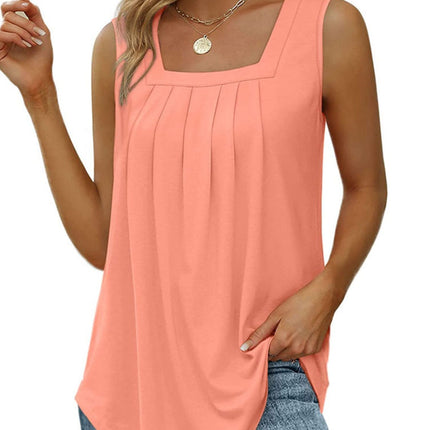 Ruched Square Neck Tank