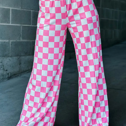 Checkered Wide Leg Pants