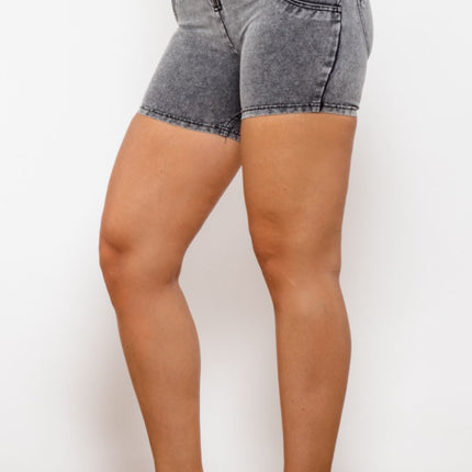 Full Size Zip Closure Denim Shorts