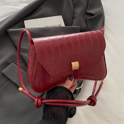 PU Leather Texture Crossbody Bag