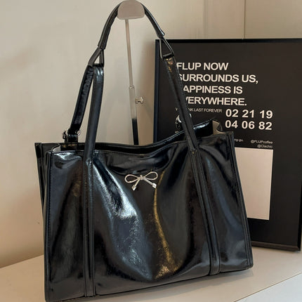 PU Leather Bow Shoulder Bag