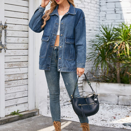 Button Up Long Sleeve Denim Jacket