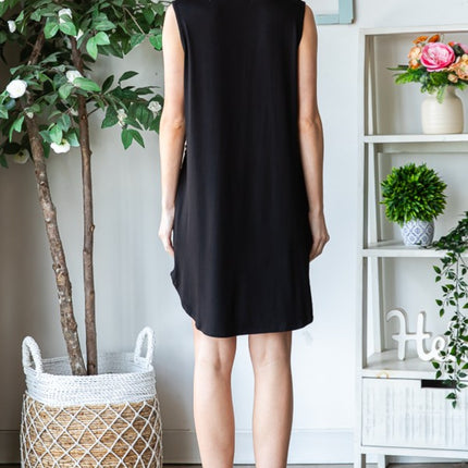 Heimish Full Size Sleeveless Animal Print Mini Dress