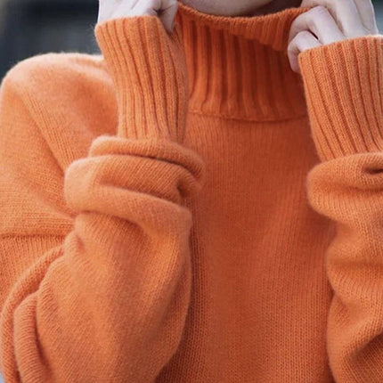 Turtleneck Drop Shoulder Long Sleeve Sweater