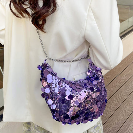 Sequin Chain Crossbody Bag