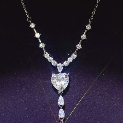 3 Carat Moissanite 925 Sterling Silver Drop Necklace