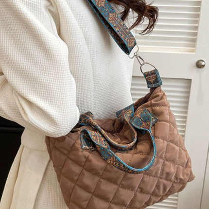 Bubble Textured Printed Strap Handbag