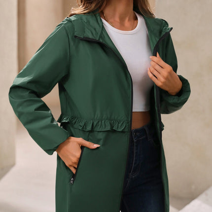 Outdoor Waterproof Long Sleeve Hooded Windbreaker