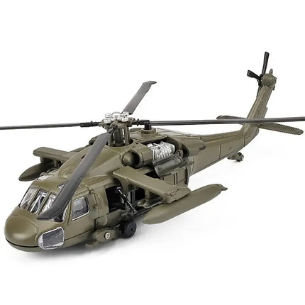 NEW America Black UH-60 Hawk Utility Helicopter Alloy Airplane Model Simulation Metal Flying Model Toy Sound and Light Kids Gift