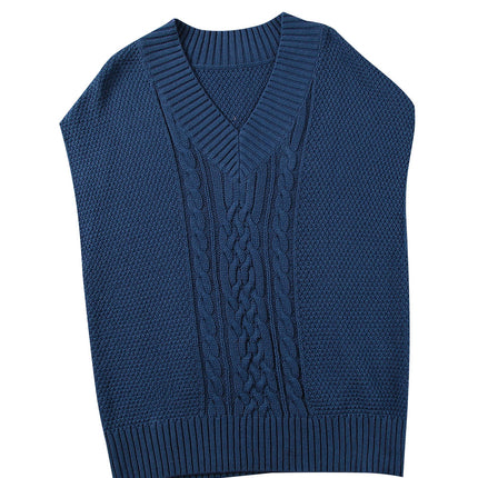 Cable-Knit V-Neck Sweater Vest