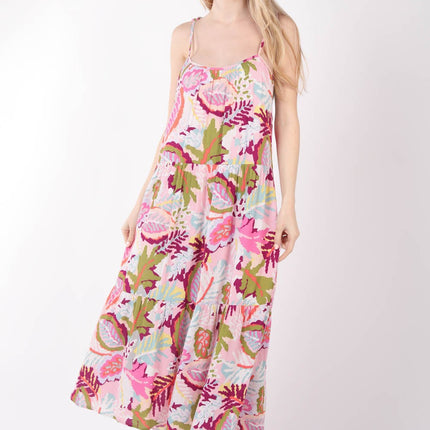 VERY J Tropical Printed Cami Midi Dress