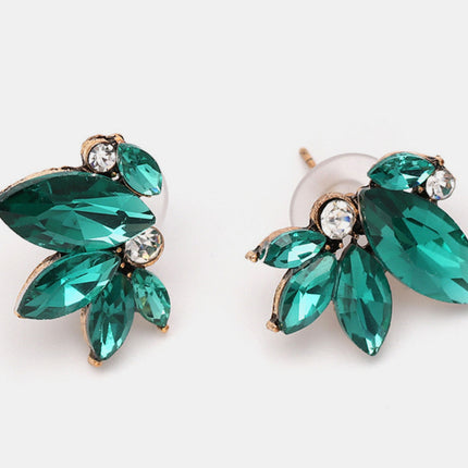 Alloy Rhinestone Flower Stud Earrings