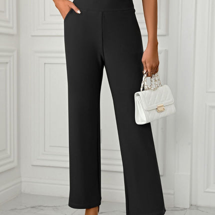 High Waist Straight Leg Pants