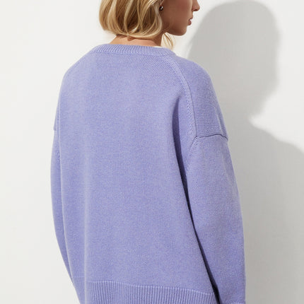 Basic Bae Round Neck Dropped Shoulder Long Sleeve Sweater