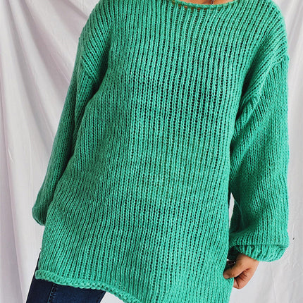 Boat Neck Dropped Shoulder Sweater