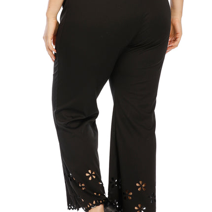 Plus Size Openwork Detail Pants