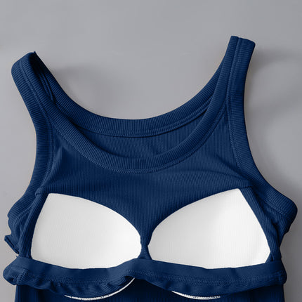 Round Neck Tank with Bra - Vickie Lynn's