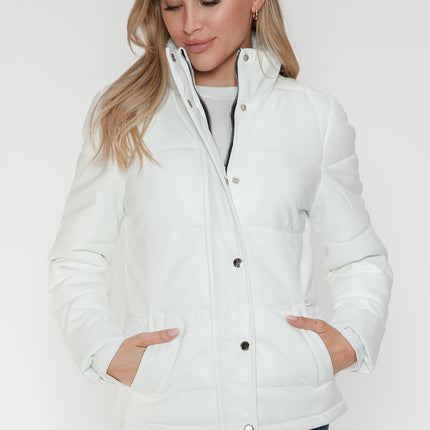 YMI Pocketed Zip Up Turtleneck Puffer Jacket