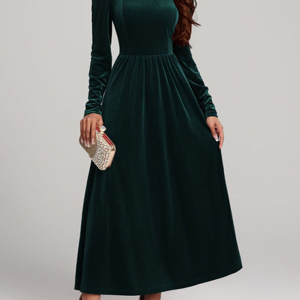 Velvet Square Neck Long Sleeve Dress