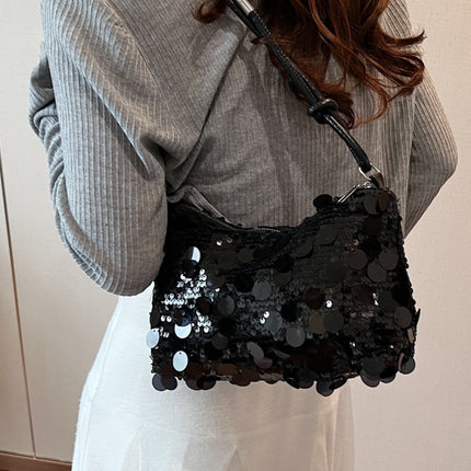 Sequin Knotted Straps Shoulder Bag