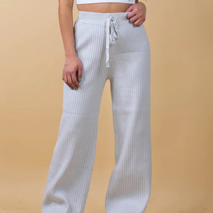 Ribbed Wide Leg Sweater Pants