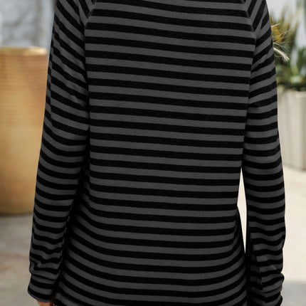 Striped Round Neck Long Sleeve T-Shirt