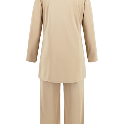 V-Neck Tank, Long Sleeve Cover-Up and Pants Three Piece Set