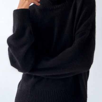 Basic Bae Turtleneck Dropped Shoulder Long Sleeve Sweater