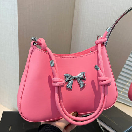 Bow PU Leather Knotted Strap Handbag