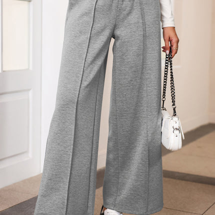 Drawstring Wide Leg Pants with Pockets