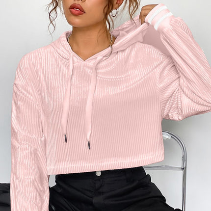 Drawstring Drop Shoulder Long Sleeve Hoodie