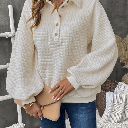 Half Button Long Sleeve Sweatshirt