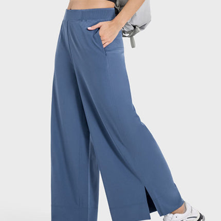 Slit Wide Leg Active Pants