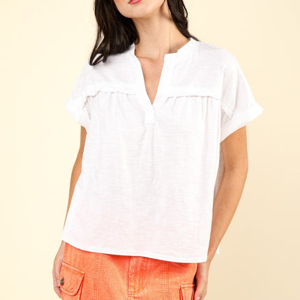 VERY J Nochted Short Sleeve Washed T-Shirt