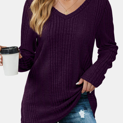 V-Neck Long Sleeve T-Shirt