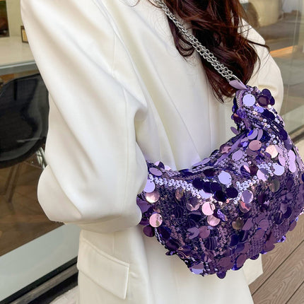 Sequin Chain Crossbody Bag