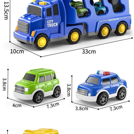 TEMI Diecast Carrier Truck Toys Cars Engineering  Vehicles  Excavator Bulldozer Truck Model Sets Kids Educational Boys For Toys