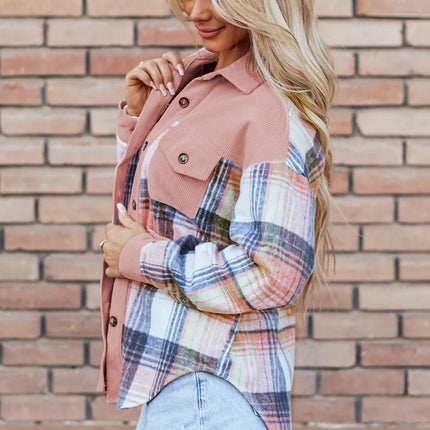Plaid Button Up Long Sleeve Shacket - Vickie Lynn's