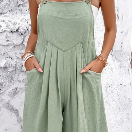 Square Neck Wide Strap Overalls