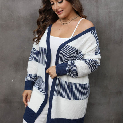Plus Size Open Front Long Sleeve Cardigan