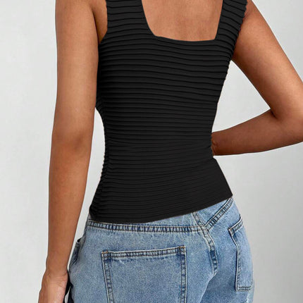 Square Neck Wide Strap Tank